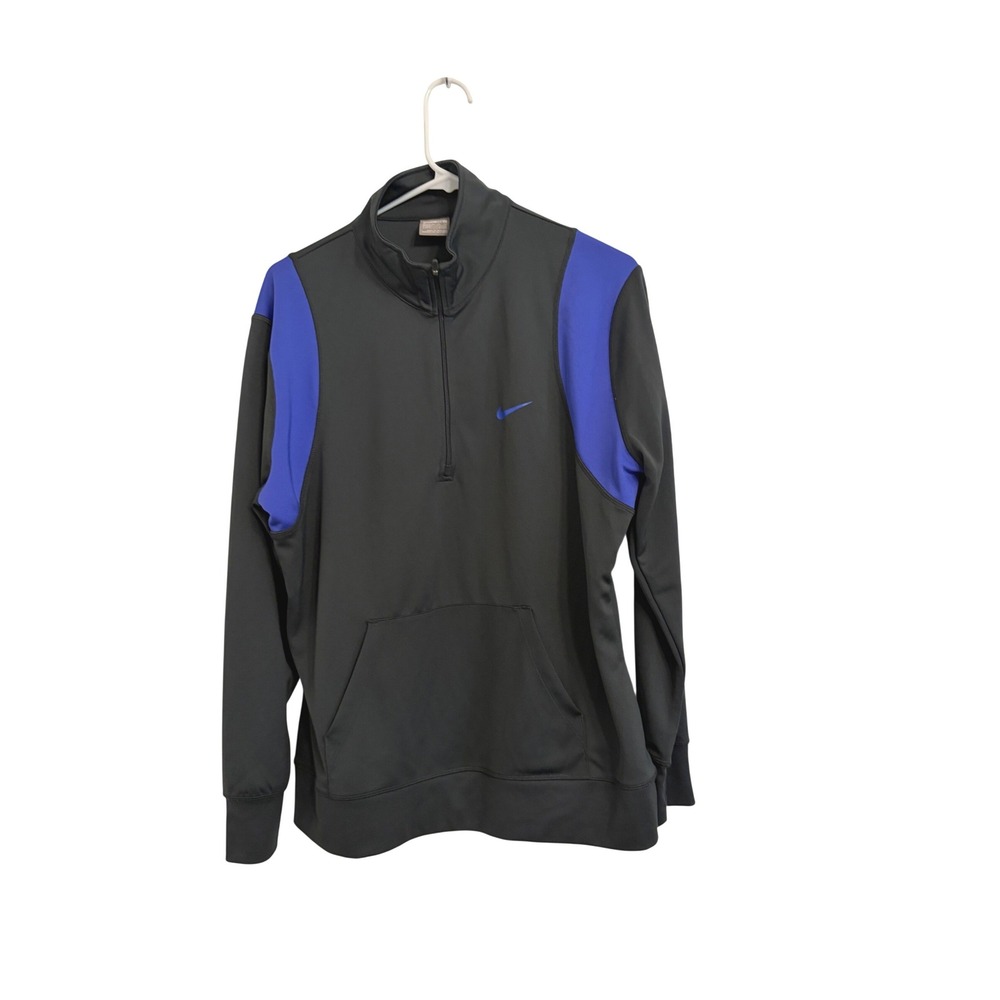Nike Womens Grey Blue Quarter Zip Pullover Size XL‎